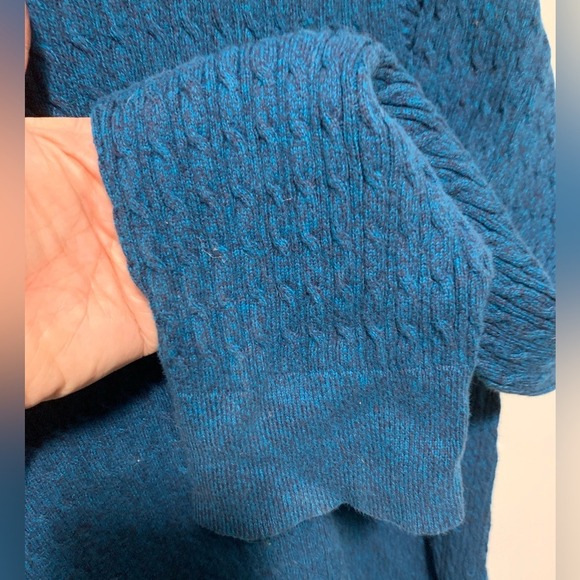 Teal Cable Knit Boat Neck Textured Workwear Casual CozySweater Plus Size 1X - Picture 3 of 8